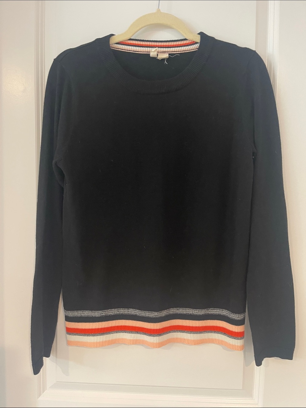 Moth by Anthropologie lightweight black lightweight sweater with stripes
